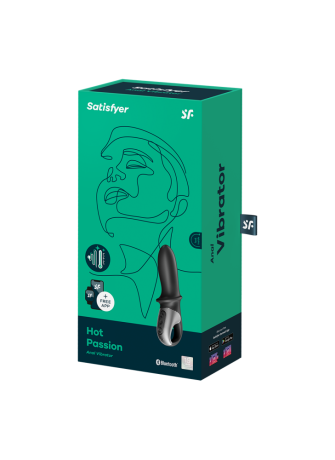 Vibromasseur noir USB, chauffant et connecté Hot Passion Satisfyer - CC597790